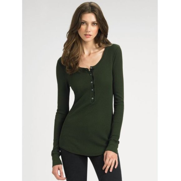 C&C California Tops - C&C California Thermal Henley Black